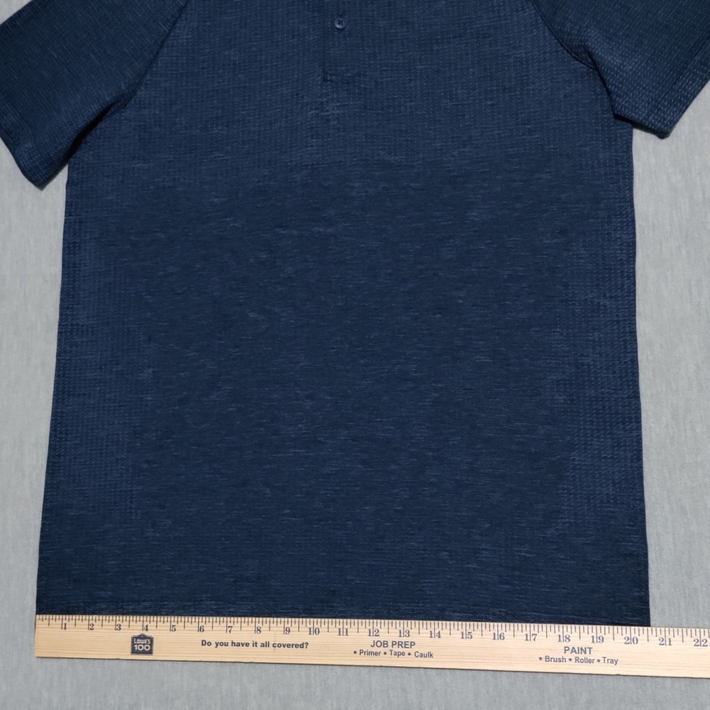 Lululemon Metal Vent Tech Golf Polo Shirt Mens Large Short Sleeve Blue Heather - Picture 9 of 11